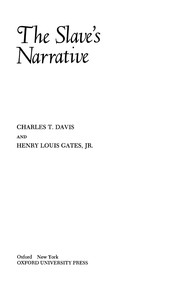 Front cover of The slave's narrative by Davis, Charles T.
