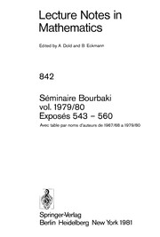 Front cover of Séminaire Bourbaki, vol. 1979/80, Exposés 543-560 by Séminaire Bourbaki (32nd 1979-1980)