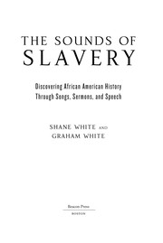 Cover of The sounds of slavery by Shane White