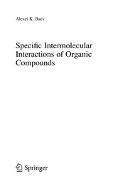 Front cover of Specific Intermolecular Interactions of Organic Compounds by Alexei K. Baev