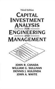 Front cover of Capital Investment Analysis for Engineering and Management (3rd Edition) by John R. Canada