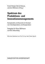 Front cover of Spektrum des Produktions- und Innovationsmanagements by Frank Himpel