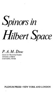 Front cover of Spinors in Hilbert space by Paul Adrian Maurice Dirac