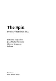 Cover of The spin by Poincaré Seminar (2007)