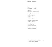 Cover of Spurs by Jacques Derrida