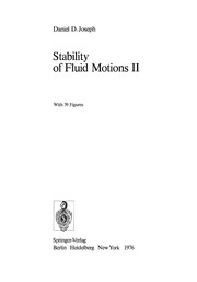 Cover of Stability of Fluid Motions II by Daniel D. Joseph