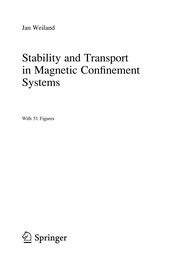 Front cover of Stability and Transport in Magnetic Confinement Systems by Jan Weiland