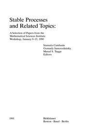 Front cover of Stable processes and related topics by Gennady Samorodnitsky