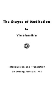 Front cover of The stages of meditation by Vimalamitra