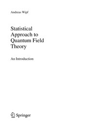 Cover of Statistical Approach to Quantum Field Theory by Andreas Wipf