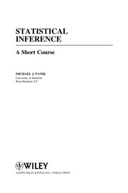 Cover of Statistical inference by Michael J. Panik