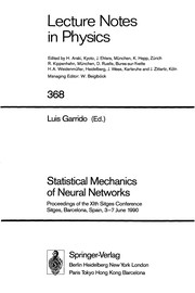 Front cover of Statistical mechanics of neural networks by Luis Garrido