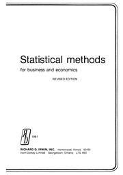 Front cover of Statistical methods for business and economics by Roger C. Pfaffenberger