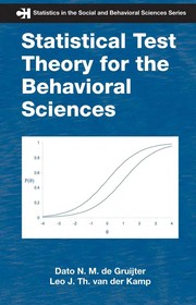 Cover of Statistical test theory for the behavioral sciences by Dato N. de Gruijter