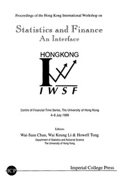 Front cover of Proceedings of the Hong Kong International Workshop on Statistics and Finance by Hong Kong International Workshop on Statistics and Finance (1999 Centre of Financial Time Series, University of Hong Kong)