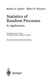 Cover of Statistics of Random Processes by Robert S. Liptser