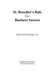 Front cover of St. Benedict's rule for business success by Quentin R. Skrabec