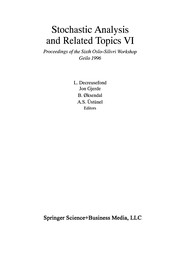 Front cover of Stochastic Analysis and Related Topics VI by Laurent Decreusefond