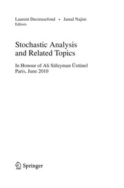 Front cover of Stochastic Analysis and Related Topics by Laurent Decreusefond