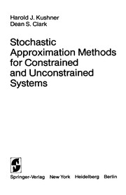 Cover of Stochastic approximation methods for constrained and unconstrained systems by Harold J. Kushner