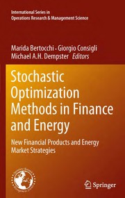 Cover of Stochastic optimization methods in finance and energy by Marida Bertocchi