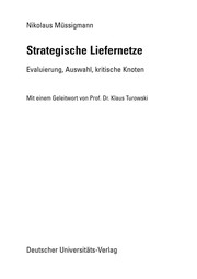 Front cover of Strategische Liefernetze by Nikolaus Müssigmann