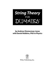 Front cover of String theory for dummies by Andrew Zimmerman Jones