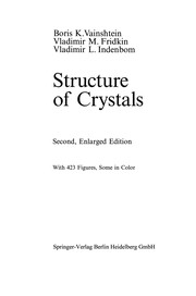 Cover of Structure of Crystals by Boris K. Vainshtein