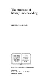Front cover of The structure of literary understanding by Olsen, Stein Haugom