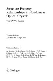 Front cover of Structure-Property Relationships in Non-Linear Optical Crystals I by Xin-Tao Wu