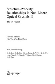 Front cover of Structure-Property Relationships in Non-Linear Optical Crystals II by Xin-Tao Wu