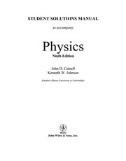 Front cover of Students solutions manual to accompany Physics by John D. Cutnell