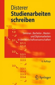 Cover of Studienarbeiten schreiben by Georg Disterer