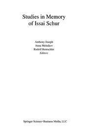 Front cover of Studies in Memory of Issai Schur by Anthony Joseph