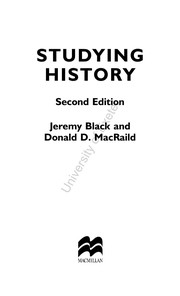 Front cover of Studying history by Jeremy Black