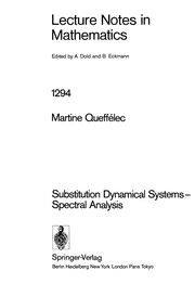 Cover of Substitution: Dynamical Systems by M. Queffelec