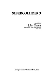 Front cover of Supercollider 3 by International Industrial Symposium on the Supercollider (3rd 1991 Atlanta, Ga.)