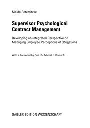 Front cover of Supervisor Psychological Contract Management by Maida Petersitzke