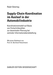 Front cover of Supply-Chain-Koordination im Auslauf in der Automobilindustrie by Ralph Ostertag