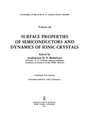 Front cover of Surface Properties of Semiconductors and Dynamics of Ionic Crystals by D. V. Skobel'tsyn