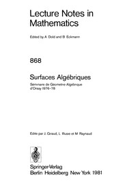 Front cover of Surfaces algébriques by Séminaire de géometrie algébrique d'Orsay (1976-1978)