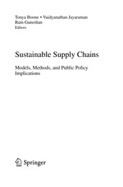 Cover of Sustainable Supply Chains by Tonya Boone