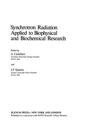 Front cover of Synchrotron Radiation Applied to Biophysical and Biochemical Research by A. Castellani