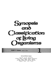 Cover of Synopsis and classification ofliving organisms by Sybil P. Parker