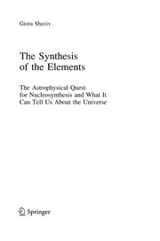 Front cover of The Synthesis of the Elements by Giora Shaviv