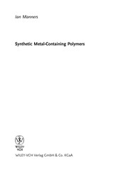Cover of Synthetic metal-containing polymers by Ian Manners
