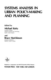 Front cover of Systems Analysis in Urban Policy-Making and Planning by Michael Batty