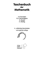 Front cover of Taschenbuch der Mathematik by Il'ja N. Bronštejn