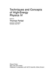 Cover of Techniques and Concepts of High-Energy Physics IV by Thomas Ferbel