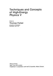 Front cover of Techniques and Concepts of High-Energy Physics V by Thomas Ferbel